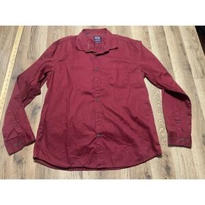 Netplay Shirt, Men's Size XL, Red, Fine Cotton Long Sleeve Button Up Shirt